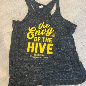 Jack Daniels Charcoal Tank Top with Yellow Print